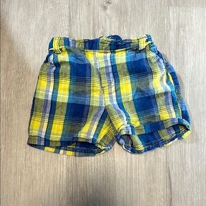 Plaid Blue and Yellow Shorts 18M